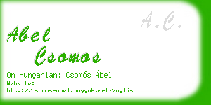 abel csomos business card
