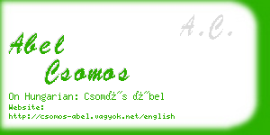 abel csomos business card